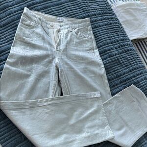 Silver womens Zara Metallic Jeans